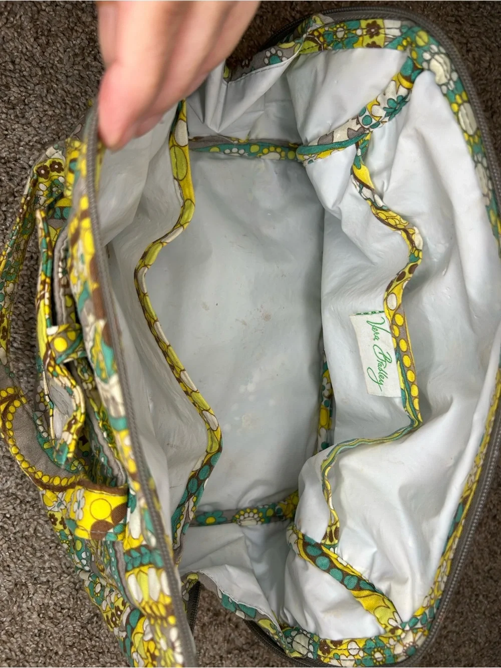 Vera Bradley Lemon Parfait Paisley Cosmetic Bag